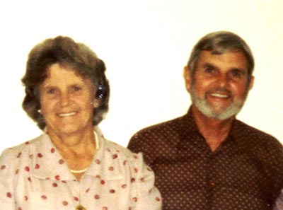 Photographs are (top) a detail from their 1937 wedding photograph (Hud-fam-161), and (bottom) a detail from a 1981 photo